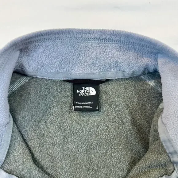 North Face TNF Gray Quarter Zip Fleece Pullover Women's Large Outdoor Gorpcore - Picture 7 of 13
